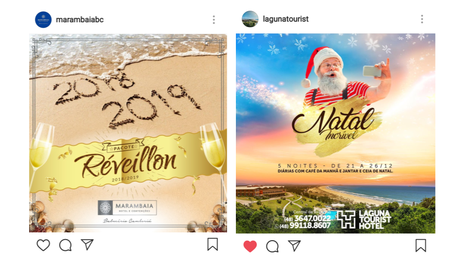 Anúncio de pacotes de hotéis no Instagram