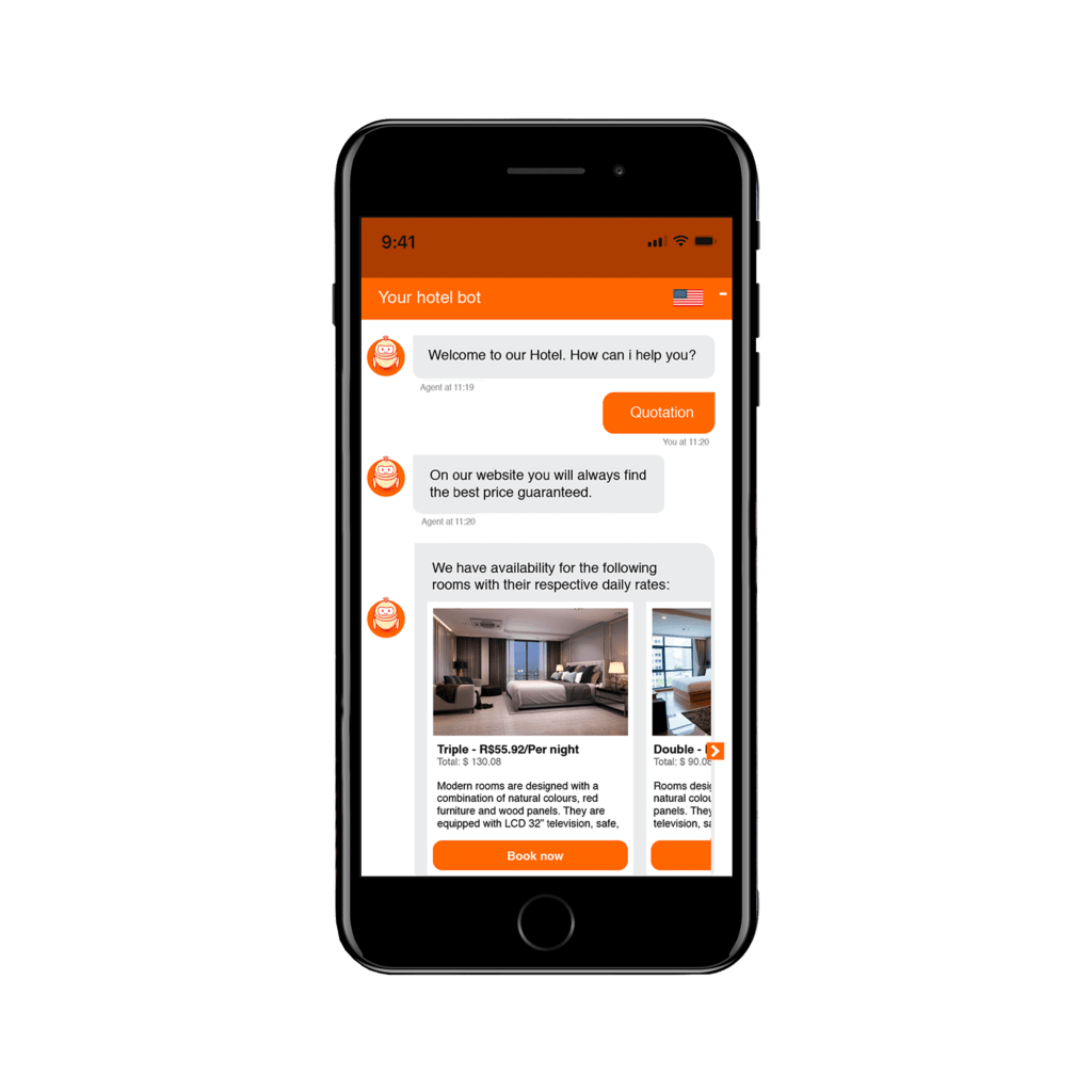 asksuite chatbot customer service selling room