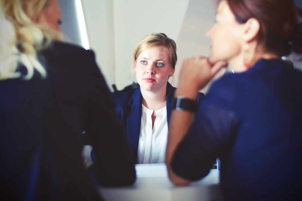 feedback meeting during work