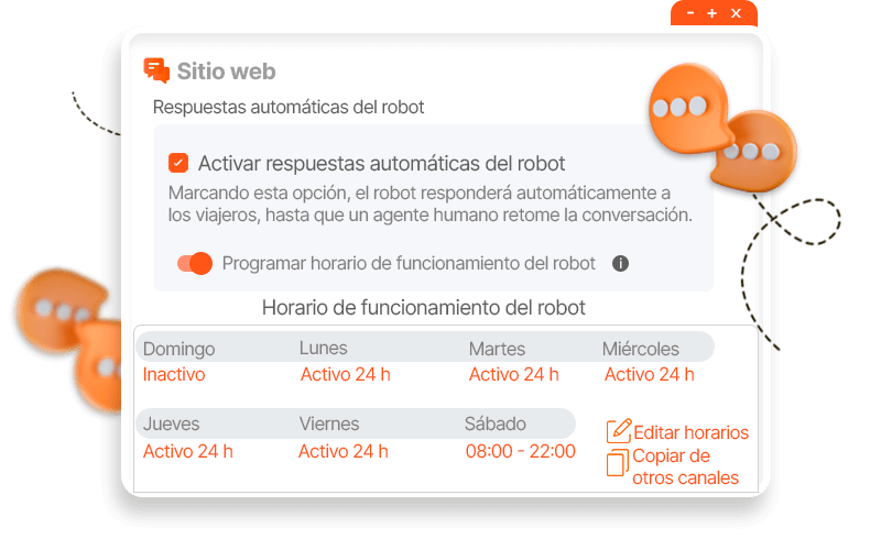 webchat para el sitio web del hotel ()