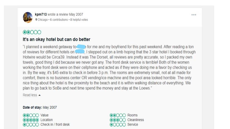  2 star hotel review on Tripadvisor